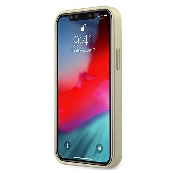 Guess GUHCP12SIGLGO iPhone 12 mini 5,4oz/guld hårdt cover iriserende