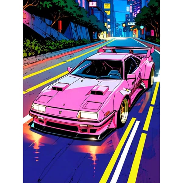 MÅLNING MED SIFFROR Bilder för målning Neon Ride 40x50 cm
