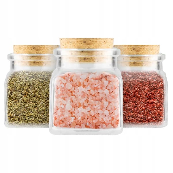120 ml glas med kork til krydderier, krydderurter, stearinlys, te, glas