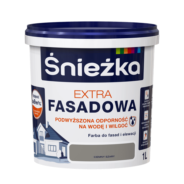 ŚNIEŻKA EXTRA FASADFÅRNING MÖRKGRÅ 1L