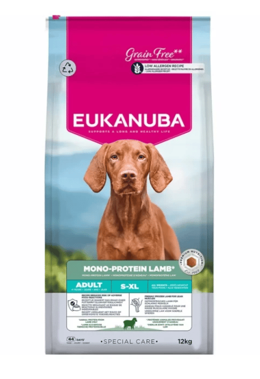 EUKANUBA Hundfoder för vuxna hundar, monoprotein, lamm, 12 kg