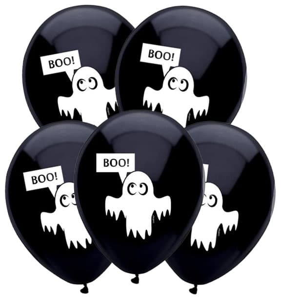 Balloner med HALLOWEEN GHOST BOO print - 5 stk.