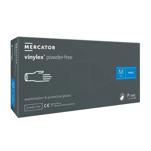 Mercator Vinylex puderfria vinylhandskar M transparenta 100 st