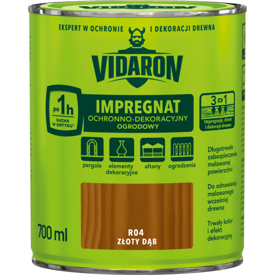 VIDARON TRÄDGÅRDSIMPREGNERING GYLLENE EK R04 0,7L