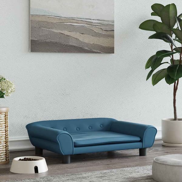 vidaXL Hundbädd, Blå, 70x48x22 cm, Sammet