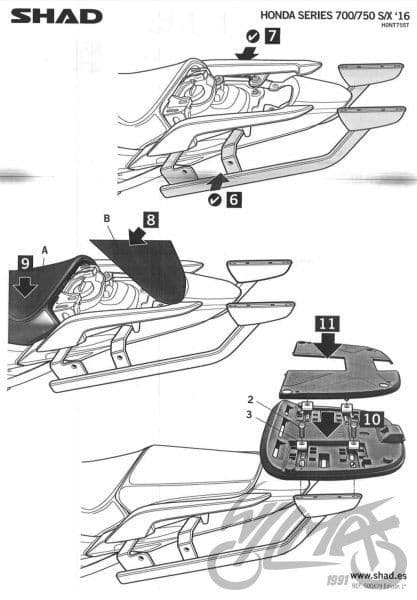Shad toppboxhållare för Honda NC 750