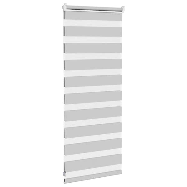 vidaXL Rullgardin Zebra ljusgrå tygbredd 50,9 cm polyester