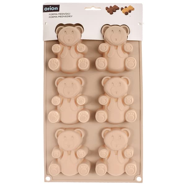 Muffinform silikone beige bjørne 30x17,5x2 cm