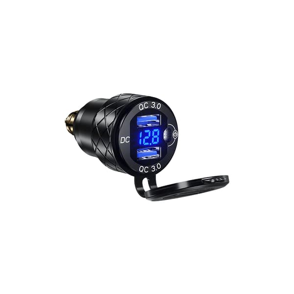 Biketec PRO Motorcykel DIN-stikdåse 2x USB-A 3.0 med voltmeter BMW / Triumph (EL)