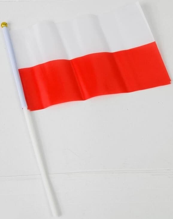 POLSK FLAG Hvid og rød flagstang