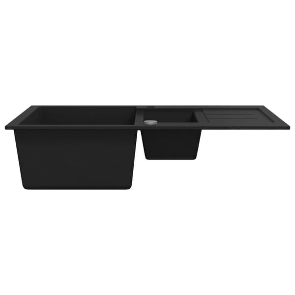 vidaXL Granit Dubbel Handfat, Svart