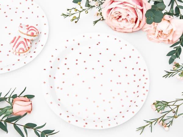 Dots tallerkener, hvide, 18 cm, 6 stk.