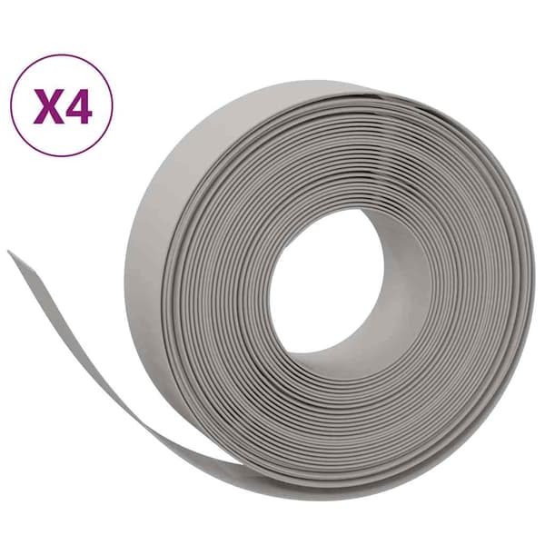 vidaXL havekant, 4 stk., grå, 10 m, 15 cm, polyethylen