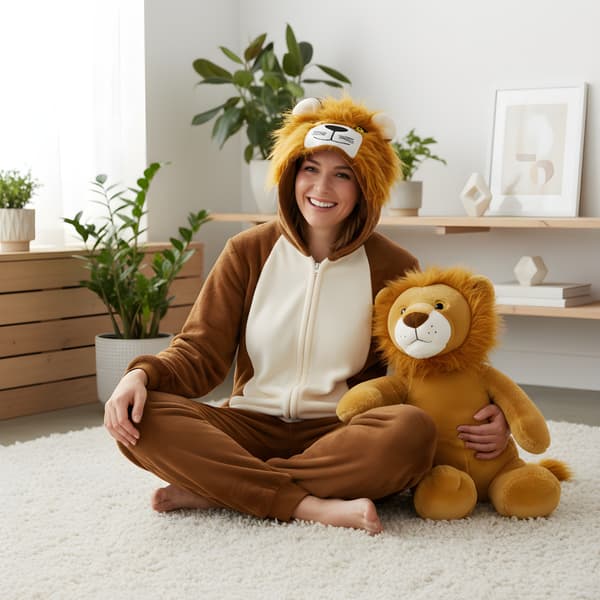 Kigurumi pyjamas løve kostume størrelse 145-155 cm