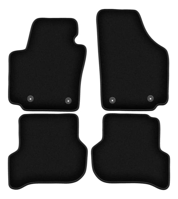 BASIC mustat velour-lattiamatot: Seat Altea tila-autoon (2004-08.2008)