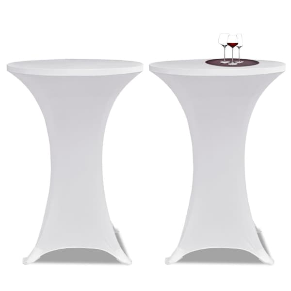 vidaXL dug til barbord Ø 80 cm, hvid, elastisk, 2 stk.