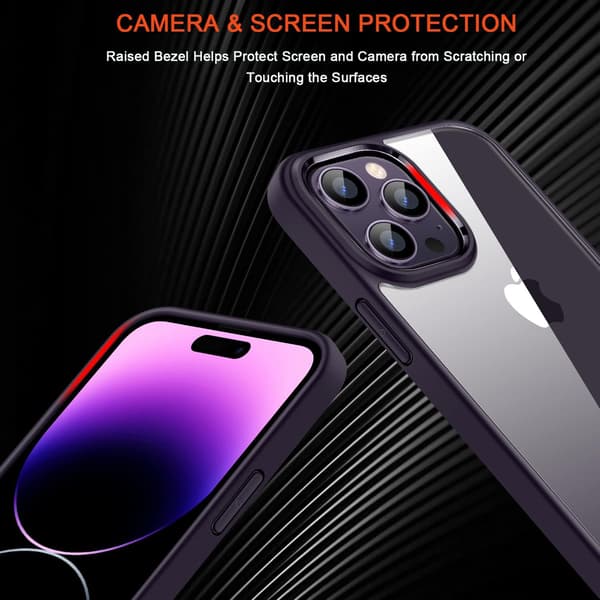 APPLE IPHONE 14 PRO SILIKONSKAL LILA RAM + 9H HÄRDAT GLAS