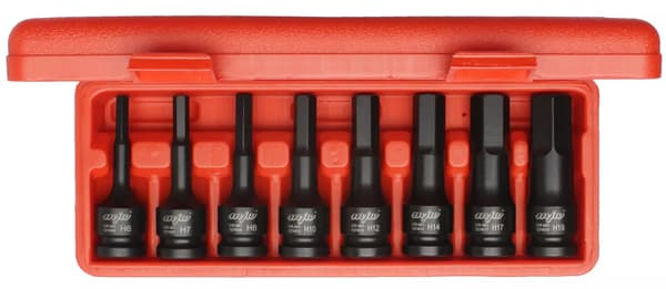 MJW 1/2" HEX slagtopsæt, langt