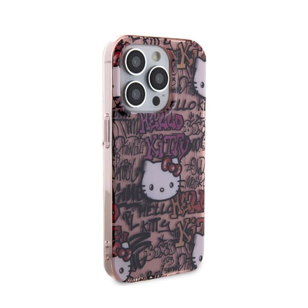 Hello Kitty IML-taggar Graffiti - iPhone 15 Pro-skal (rosa)