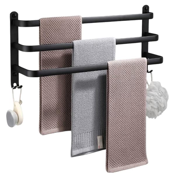 Håndklædestang i aluminium sort 40 cm
