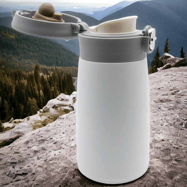 Termokrus i stål, 0,3 l, til kaffe, te, vand, mælk