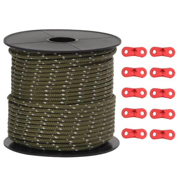 vidaXL teltreb med strammere, reflekterende elementer, 50 m, 4 mm