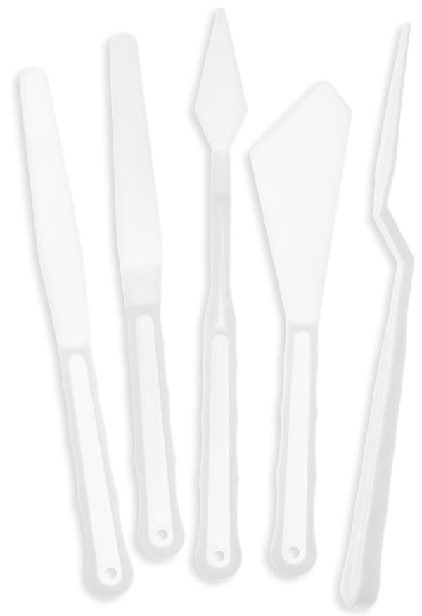 Sæt med plastik malespatler, 5 stk.
