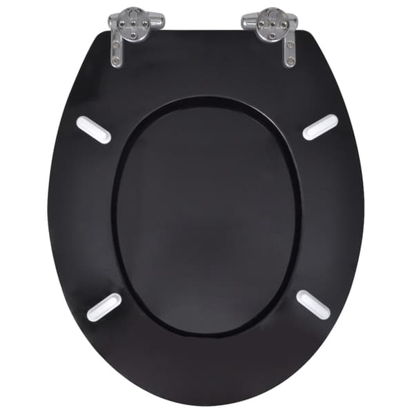 vidaXL Pehmeästi sulkeutuva WC-istuin MDF musta