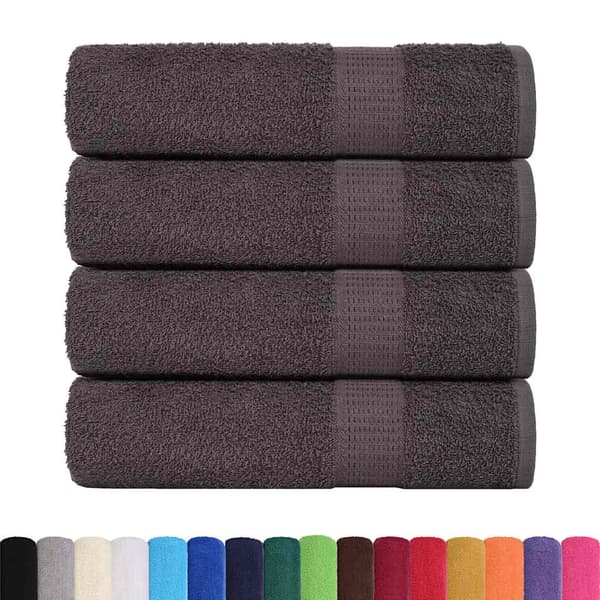 vidaXL Handdukar, 4 st, Antracit, 50x100 cm, 100% bomull