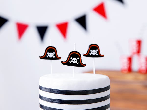 Piratfødselsdagslys, 2 cm, 5 stk.