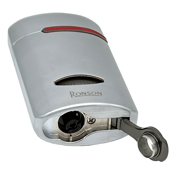RONSON FEN SILVER 3 JET lighter med cigarpunch, jet