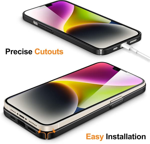 HÅRDT SILIKONEETUG TIL APPLE IPHONE 14 PLUS 6,70" SORT LYSTYND