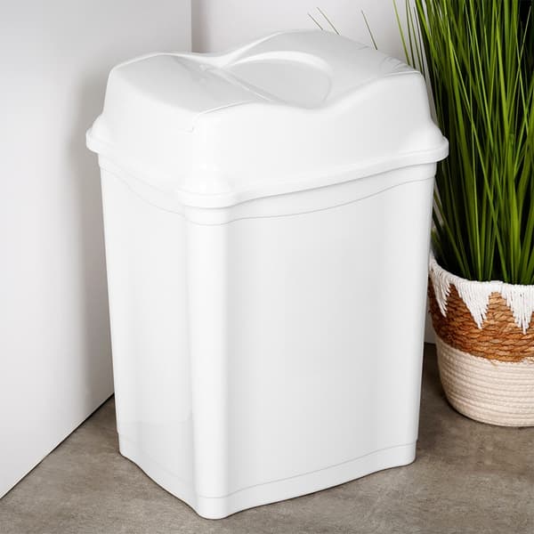 Hvid plastikskraldespand 28 liter