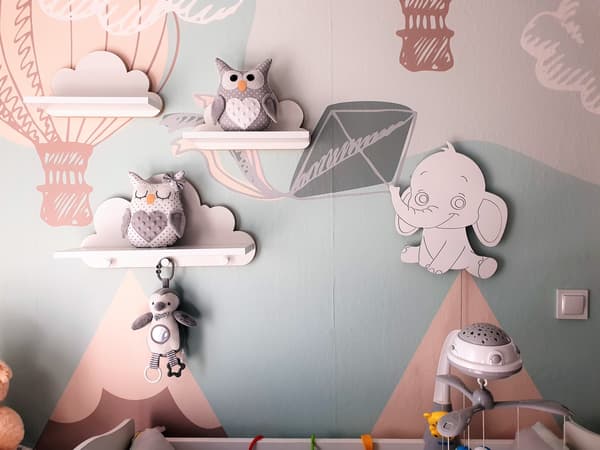 Batteridrevet LED elefant-natlampe
