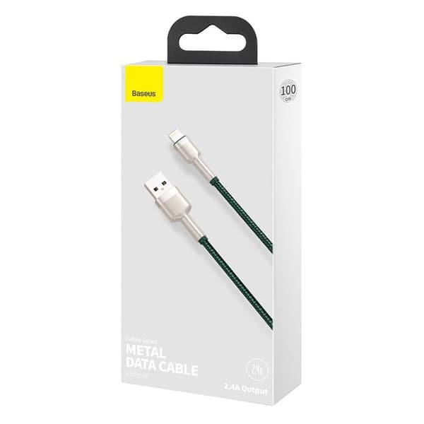 Baseus Cafule USB till Lightning-kabel, 2.4A, 1m (Grön)