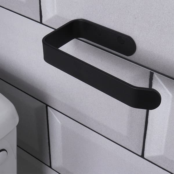 Musta metallinen toilettipaperin pidin