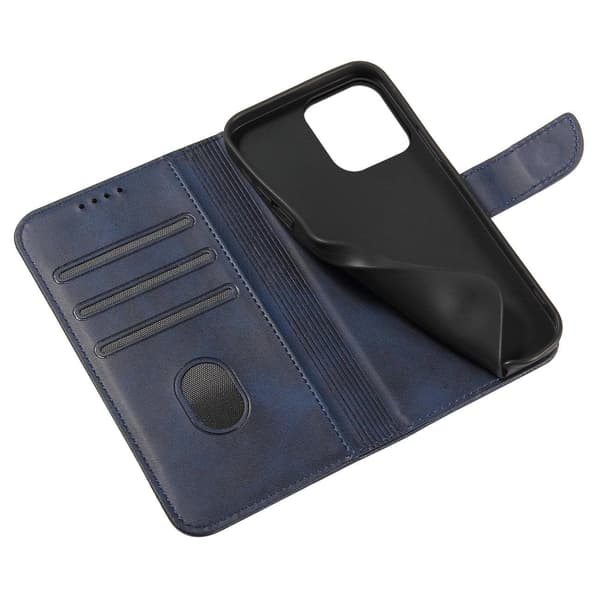 Magnet Case elegant fodral med flik och stativfunktion för iPhone 14 Plus blå