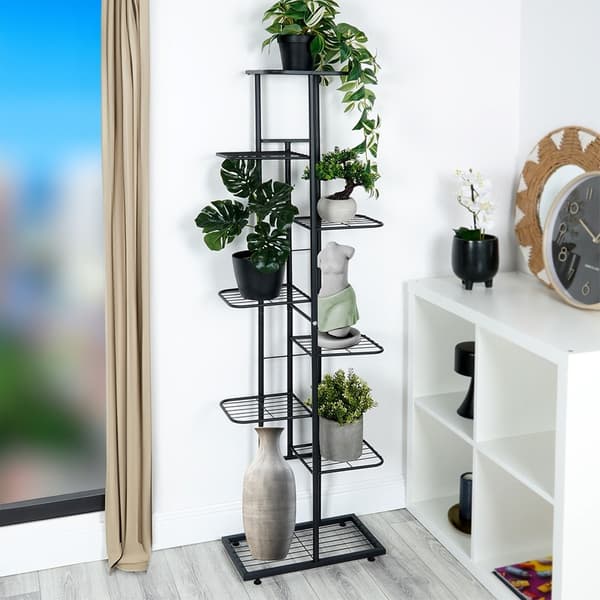 Blomsterstand metal sort 8-niveauer 142 cm
