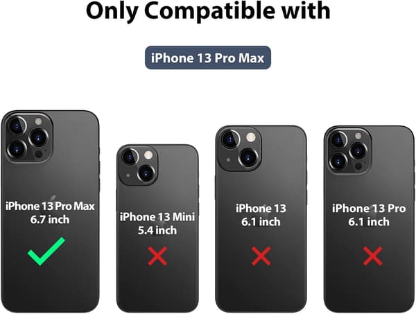 MARINEBLÅT ETUI TIL IPHONE 13 PRO MAX LUKKET KAMERA HOLDBART