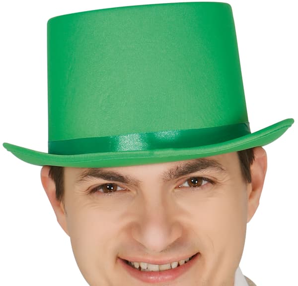 Clownhatt GRÖN Top Hat Magikerkeps
