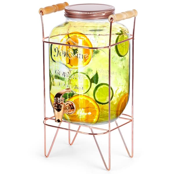 Drikkebeholder med kran og gyldent stativ, 4,2 l