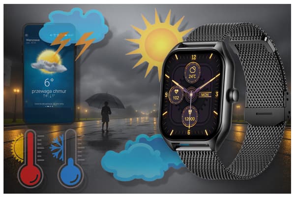 SMARTKLOCKA UNISEX Rubicon RNCF03 - ROZMOWY BLUETOOTH, ALLTID PÅ DISPLAY (sr049a)