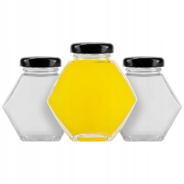 12x hexagon dekorationsburkar 100ml syltkryddor