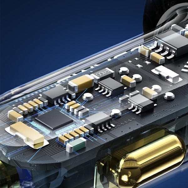 USAMS Lad. sam. 2xUSB+1xUSB-C 125W Fast Charge transparent sort CC158CC01 (US-CC158)
