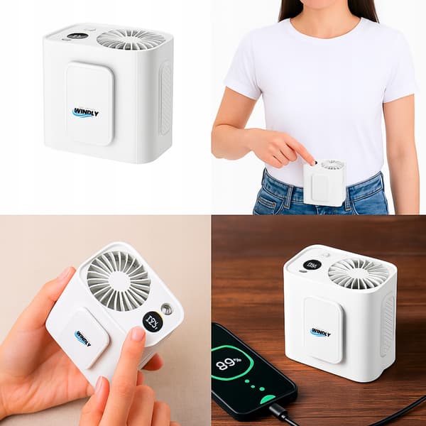 Mini fläkt med klämma för byxor under tröja trådlös USB