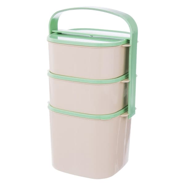 Plastlunchlåda 3-lager 2l, 2x1,15 l