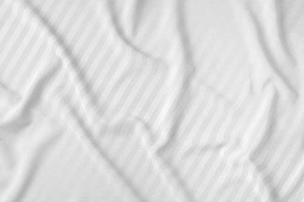 Satin Bäddset 160x200 Slät Randig Premium Vit
