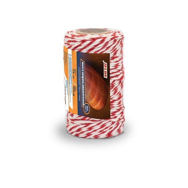 Kötttrådar 100g vit och röd bomullstråd