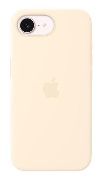 APPLEn silikonikuori MagSafella iPhone 17e:lle, vaniljanruskea