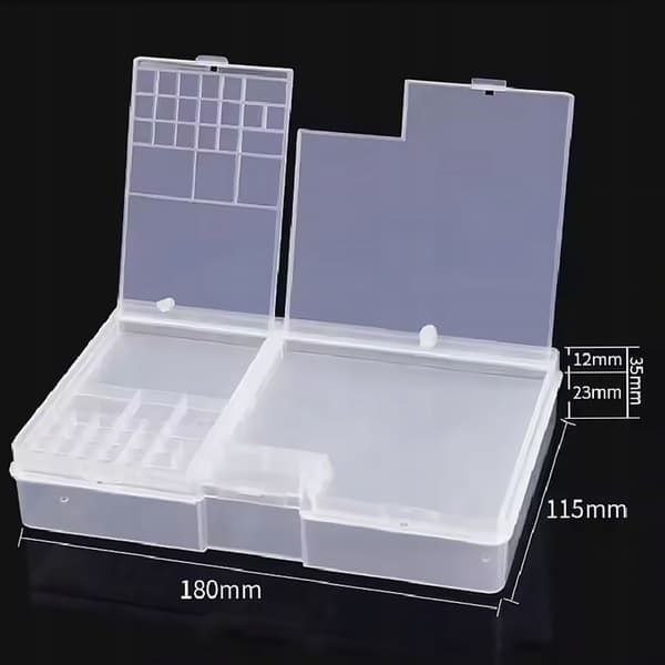 Dubbellåda för elektroniska komponenter 180x115x35mm
